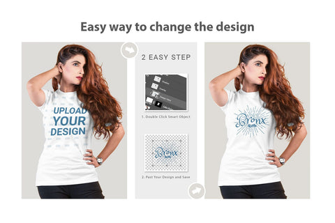 Woman T-Shirt Mock-Up Mock Up Photo SH_Tee store 