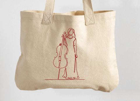 Woman with Cello Machine Embroidery Design Embroidery/Applique DESIGNS Canada Embroidery 