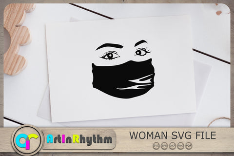 Woman with facemask Svg, Facemask Svg, Pandemic Svg SVG Artinrhythm shop 