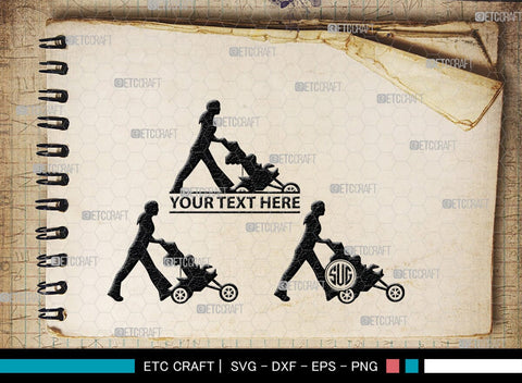 Woman With Stroller Monogram, Woman With Stroller Silhouette, Woman with Stroller SVG, Stroller Svg, Stroller Carriage Svg, SB00419 SVG ETC Craft 
