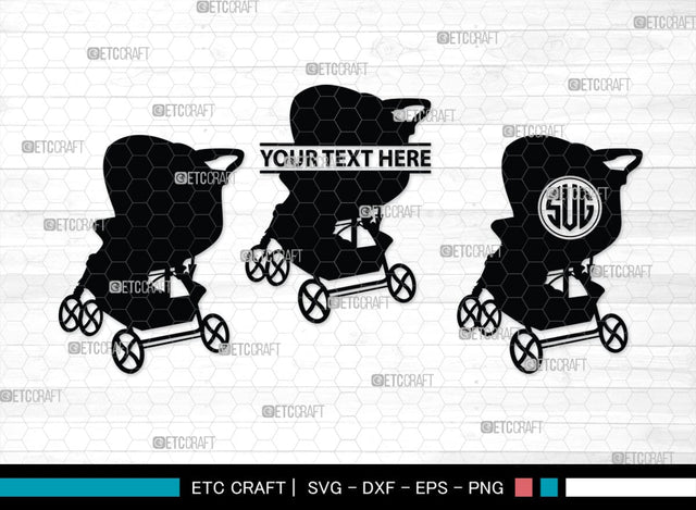 Woman With Stroller Monogram, Woman With Stroller Silhouette, Woman with Stroller SVG, Stroller Svg, Stroller Carriage Svg, SB00419 SVG ETC Craft 