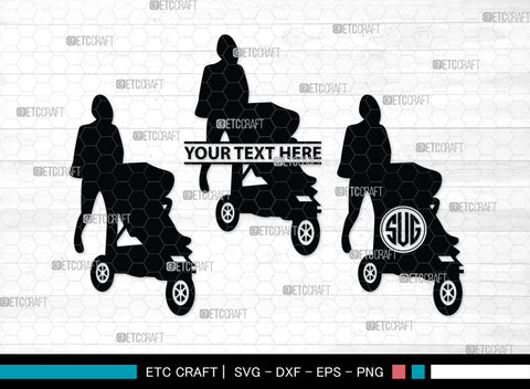 Woman With Stroller Monogram, Woman With Stroller Silhouette, Woman with Stroller SVG, Stroller Svg, Stroller Carriage Svg, SB00419 SVG ETC Craft 