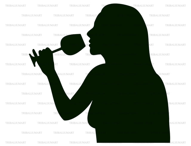 Woman with wine glass SVG TribaliumArtSF 