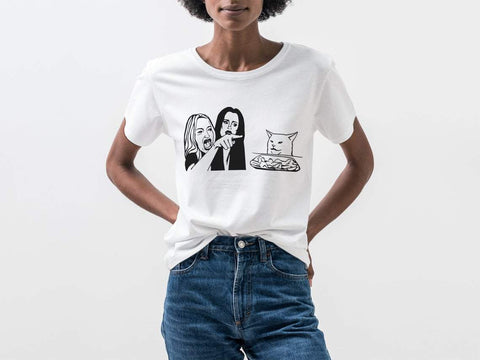 Woman yelling at cat, cat svg, salad cat, cat meme svg, funny cat svg, meme svg, woman and cat, smudge cat, cat eating salad SVG CutLeafSvg 