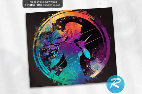 Woman Zodiac Sagittarius Round 20 oz / 30 oz Tumbler PNG Sublimation Regulrcrative 