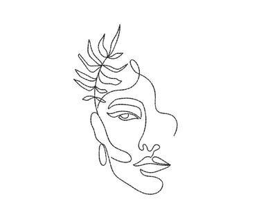 Woman's Face Embroidery Design, 5 sizes Embroidery/Applique DESIGNS Nino Nadaraia 