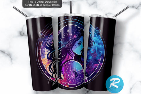 WomanZodiac Aquarius Sign 20 oz / 30 oz Tumbler PNG Sublimation Regulrcrative 