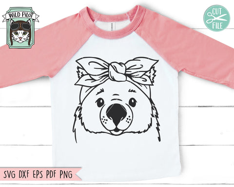 Wombat Bandana SVG, Wombat SVG file, Wombat cut file, Wombat with Bandana SVG, Bandana Wombat svg, Animal Face SVG, Wombat scarf SVG, Australian animals SVG SVG Wild Pilot 