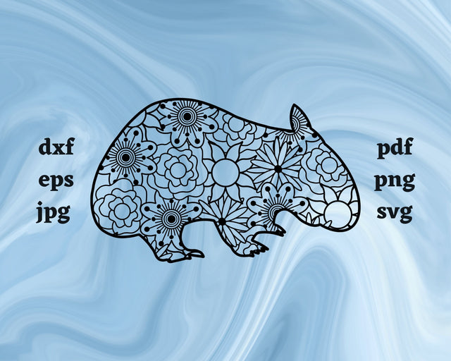 Wombat Mandala SVG Cut File SVG Northern Light SVG 