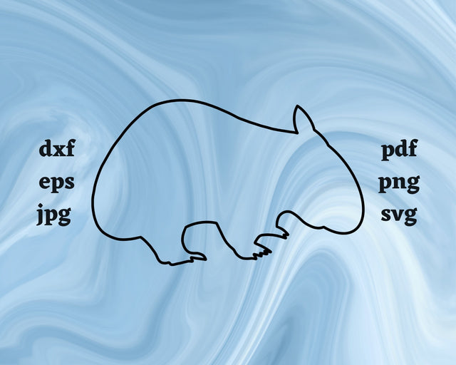 Wombat Outline SVG Cut File SVG Northern Light SVG 