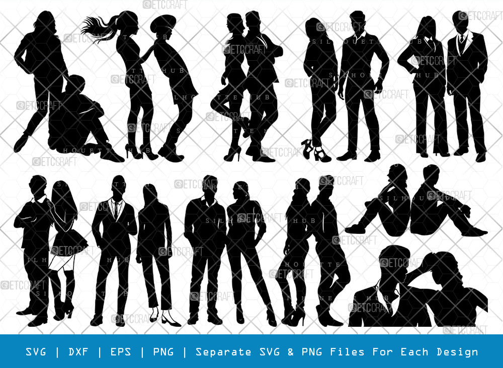 Women And Men SVG, People Silhouette, Women Svg, Men Svg, Couples Svg ...
