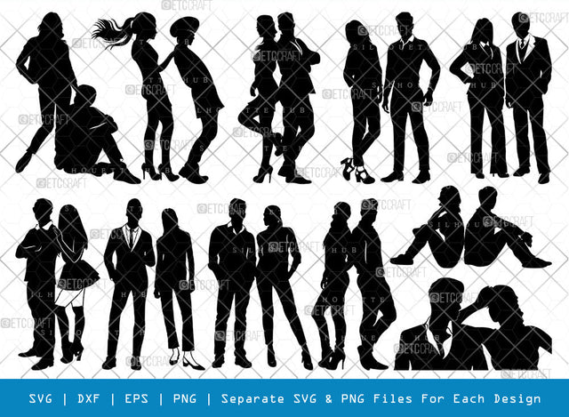 Women And Men SVG, People Silhouette, Women Svg, Men Svg, Couples Svg, Couples Walking Svg, People Bundle SVG ETC Craft 