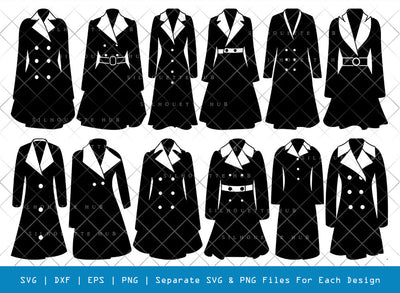Women Coat Svg, Winter Coat Silhouette, Winter Fasion Svg, Woman Suit Svg, Ladies Blazer Svg, Winter Coat Bundle SVG ETC Craft 