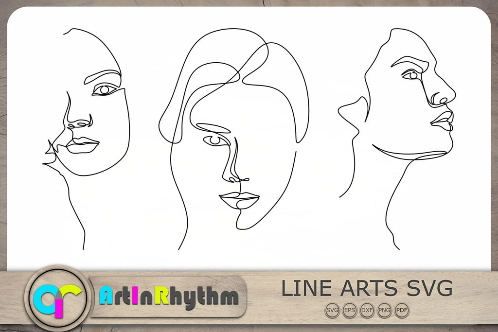 Women Face Line Arts Svg, Face Line Arts Svg, Women Line Arts Svg - So ...