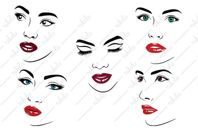Women Faces Clipart PNG SVG PDF EPS SVG nikola 