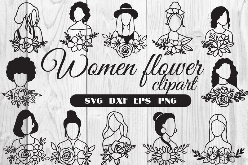 women flower clipart svg SVG dadan_pm 