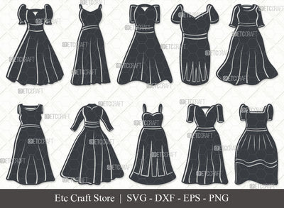 Women Frock SVG, Frock Silhouette, Ladies Frock Svg, Frock Svg, Women Dress Svg, Girl Dress Svg, Designer Dress Svg, Girl Frock Bundle SVG ETC Craft 