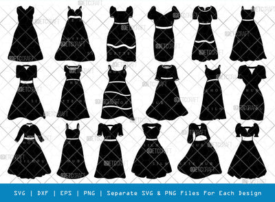 Women Frock SVG, Frock Silhouette, Ladies Frock Svg, Frock Svg, Women Dress Svg, Girl Dress Svg, Designer Dress Svg, Girl Frock Bundle SVG ETC Craft 