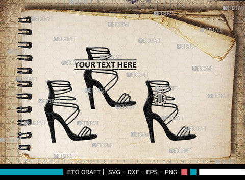 Women High Heels Monogram, Women High Heels Silhouette, Women High Heel Shoes SVG, High Heel Svg, Shoes Svg, SB00221 SVG ETC Craft 