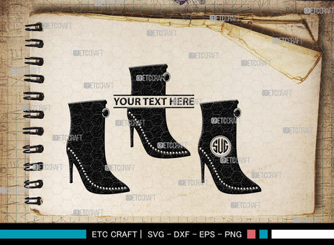 Women High Heels Monogram, Women High Heels Silhouette, Women High Heel Shoes SVG, High Heel Svg, Shoes Svg, SB00221 SVG ETC Craft 