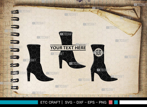 Women High Heels Monogram, Women High Heels Silhouette, Women High Heel Shoes SVG, High Heel Svg, Shoes Svg, SB00221 SVG ETC Craft 