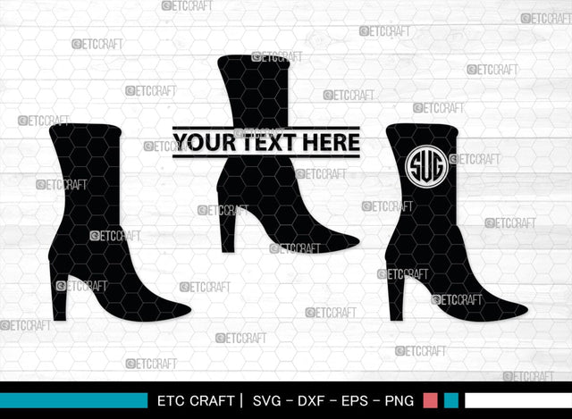 Women High Heels Monogram, Women High Heels Silhouette, Women High Heel Shoes SVG, High Heel Svg, Shoes Svg, SB00221 SVG ETC Craft 