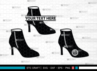Women High Heels Monogram, Women High Heels Silhouette, Women High Heel Shoes SVG, High Heel Svg, Shoes Svg, SB00221 SVG ETC Craft 