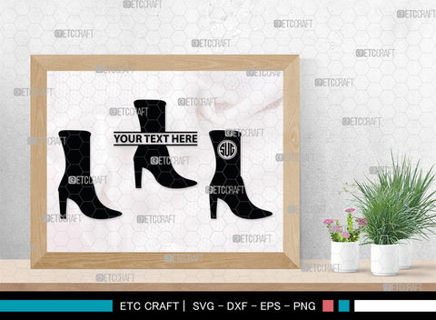Women High Heels Monogram, Women High Heels Silhouette, Women High Heel Shoes SVG, High Heel Svg, Shoes Svg, SB00221 SVG ETC Craft 