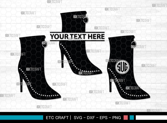 Women High Heels Monogram, Women High Heels Silhouette, Women High Heel Shoes SVG, High Heel Svg, Shoes Svg, SB00221 SVG ETC Craft 