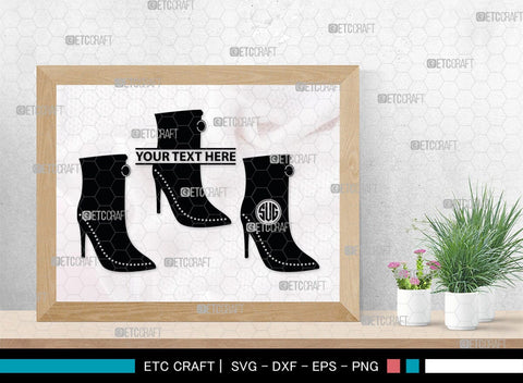 Women High Heels Monogram, Women High Heels Silhouette, Women High Heel Shoes SVG, High Heel Svg, Shoes Svg, SB00221 SVG ETC Craft 
