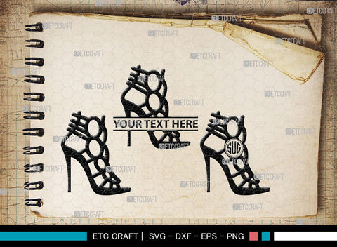Women High Heels Monogram, Women High Heels Silhouette, Women High Heel Shoes SVG, High Heel Svg, Shoes Svg, SB00221 SVG ETC Craft 
