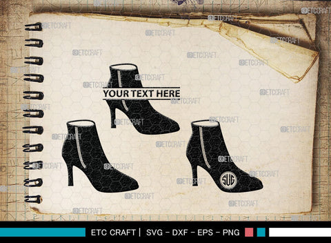 Women High Heels Monogram, Women High Heels Silhouette, Women High Heel Shoes SVG, High Heel Svg, Shoes Svg, SB00221 SVG ETC Craft 