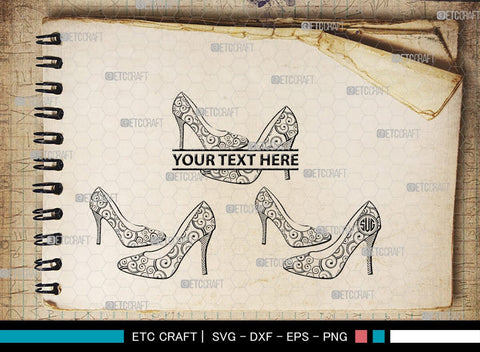 Women High Heels Monogram, Women High Heels Silhouette, Women High Heel Shoes SVG, High Heel Svg, Shoes Svg, SB00221 SVG ETC Craft 