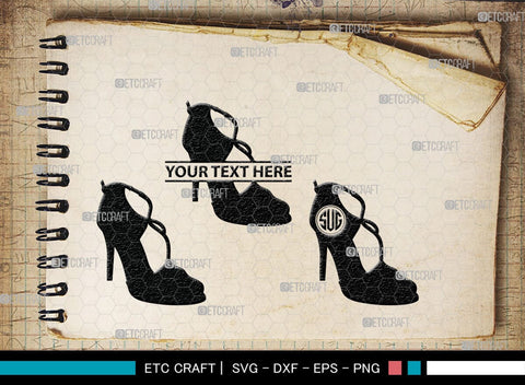 Women High Heels Monogram, Women High Heels Silhouette, Women High Heel Shoes SVG, High Heel Svg, Shoes Svg, SB00221 SVG ETC Craft 