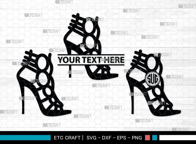 Women High Heels Monogram, Women High Heels Silhouette, Women High Heel Shoes SVG, High Heel Svg, Shoes Svg, SB00221 SVG ETC Craft 
