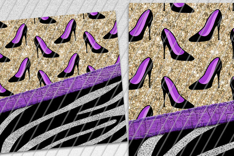 Women Shoes 20oz Skinny Tumbler Sublimation/ Zebra and Leather/ Purple Sublimation Marlene Campos 