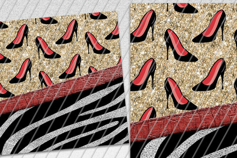Women Shoes 20oz Skinny Tumbler Sublimation/ Zebra and Leather / Red Sublimation Marlene Campos 