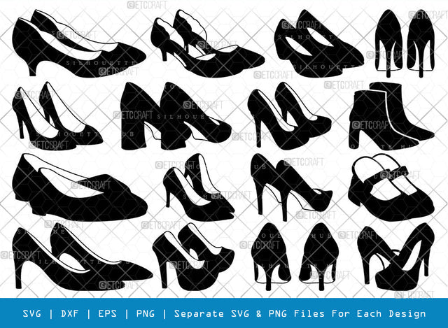 Women Shoes SVG, Shoes Silhouette, Women Footwear Svg, High Heel Svg, Stylish Women Shoes Svg, Shoes Svg, Women Shoes Bundle SVG ETC Craft 