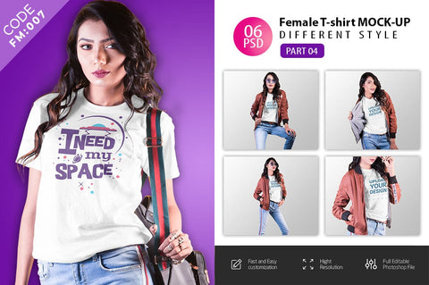 Women T-Shirt Mock-Up Mock Up Photo SH_Tee store 