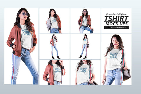 Women T-Shirt Mock-Up Mock Up Photo SH_Tee store 