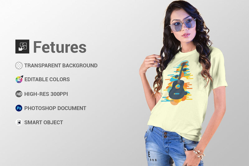 Women T-Shirt Mock-Up - So Fontsy