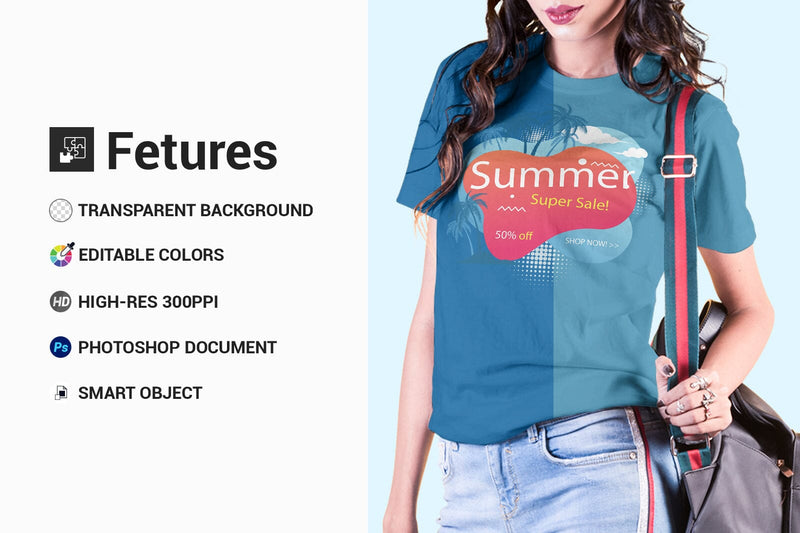 Women T-Shirt Mock-Up - So Fontsy