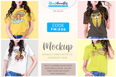 Women T-Shirt Mock-Up Mock Up Photo SH_Tee store 