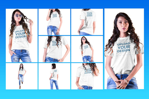 Women T-Shirt Mock-Up Mock Up Photo SH_Tee store 