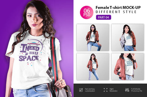 Women T-Shirt Mock-Up Mock Up Photo SH_Tee store 