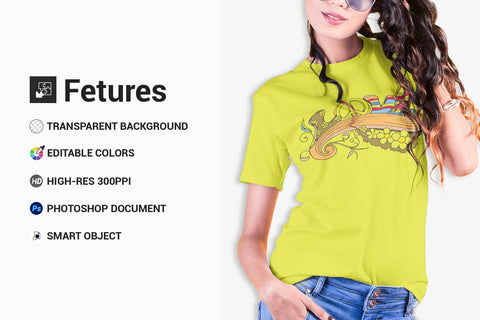 Women T-Shirt Mock-Up Mock Up Photo SH_Tee store 