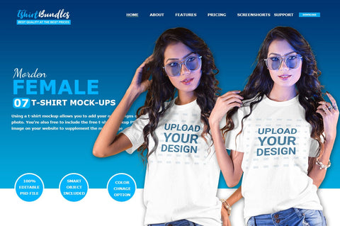 Women T-Shirt Mock-Up Mock Up Photo SH_Tee store 