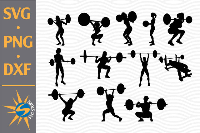 Women Weightlifting Silhouette SVG, PNG, DXF Digital Files Include SVG SVGStoreShop 