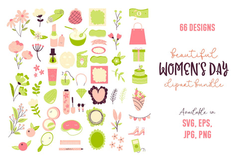 Women's Day Bundle | Stickers, Cards, Clipart Bundle SVG dapiyupi store 