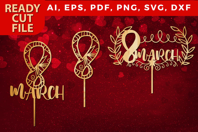 women's day laser-cut Cake Topper SVG SVG MD JOYNAL ABDIN 